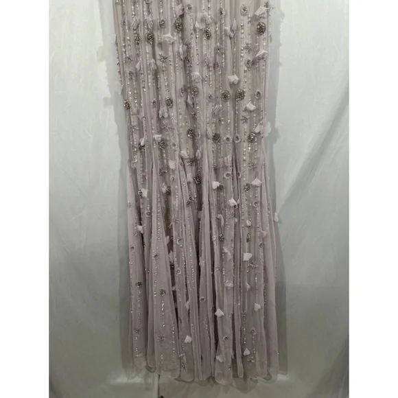 NWT $698 Mac Duggal [ 10 ] Embellished Cape Sleeve Trumpet Gown in Lilac Purple‎ - Picture 10 of 16